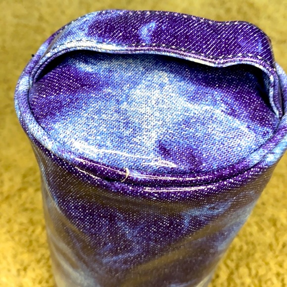 B2G1 Rebecca Minkoff Blue Denim Tie Dye Cylinder Makeup Pouch - Picture 11 of 12